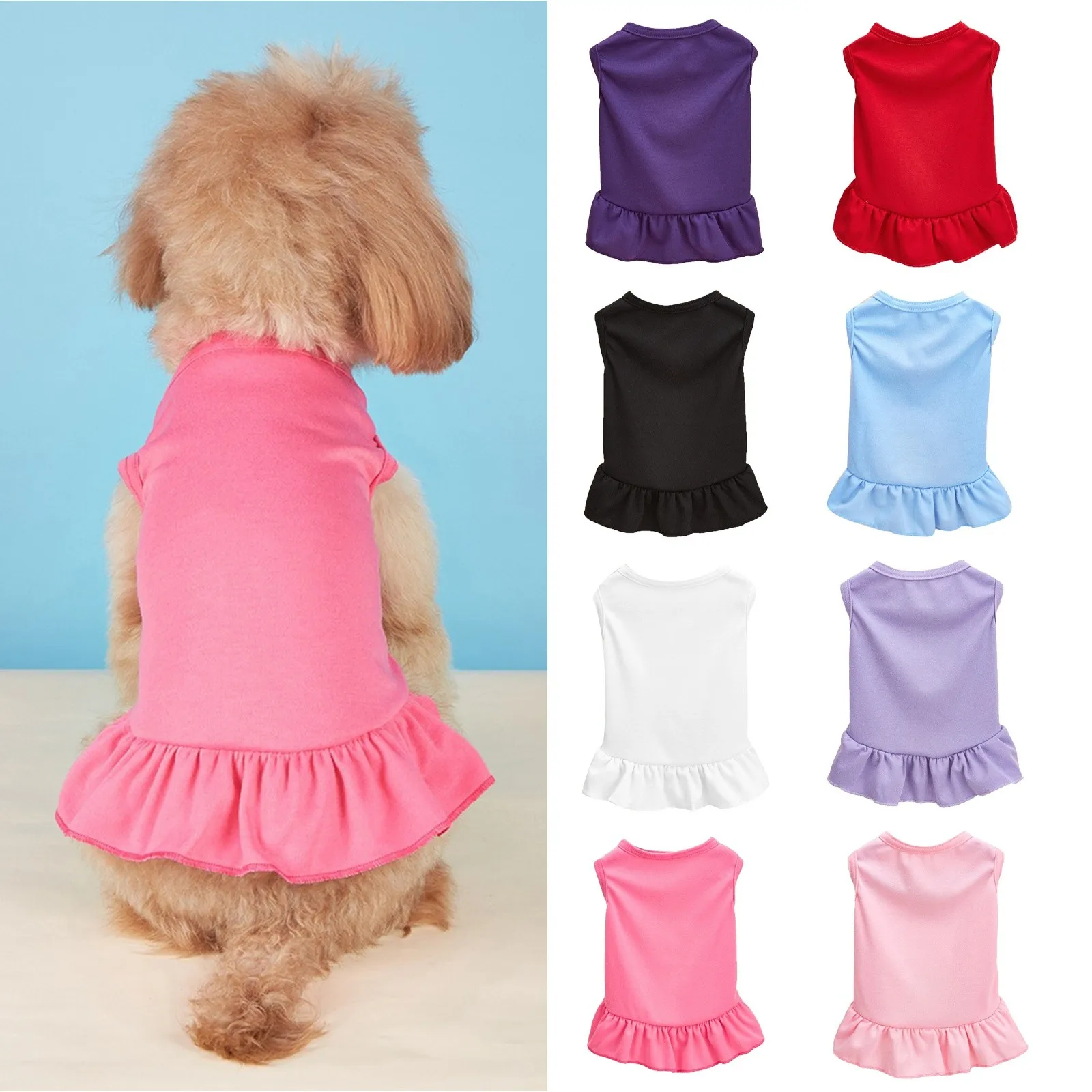 Pet Clothes Spring Summer Pet Breathable Comfortable Clothes Cute Printed for Cats for Large Dogs Female