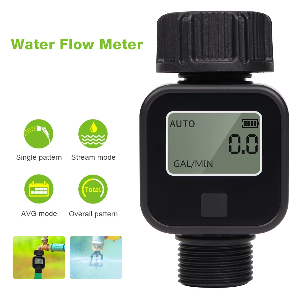 Digital Waterproof High-Accuracy Water Flow Meter for Outdoor Garden Irrigation