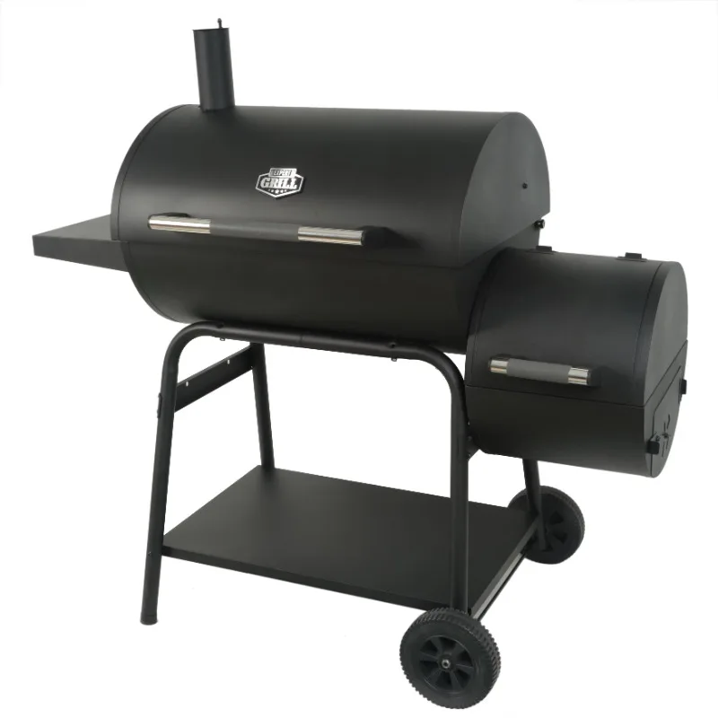 

Expert Grill 28" Offset Charcoal Smoker Grill with Side Firebox, Black