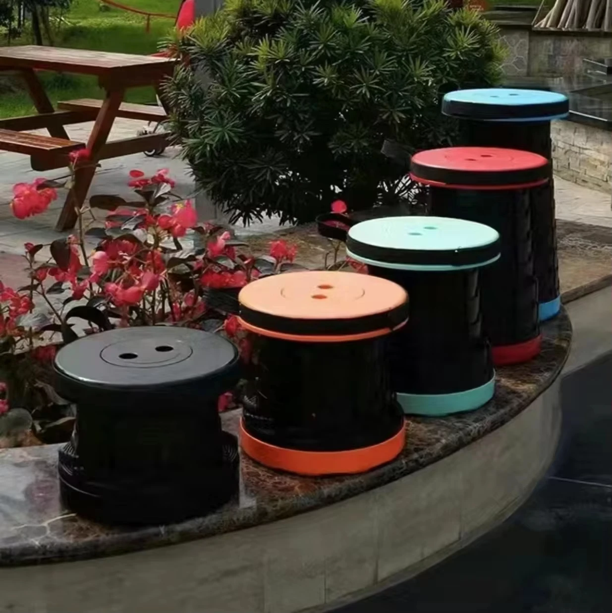 Tabouret pliant réglable pêche camping portable pour multi-scénarios extérieurs