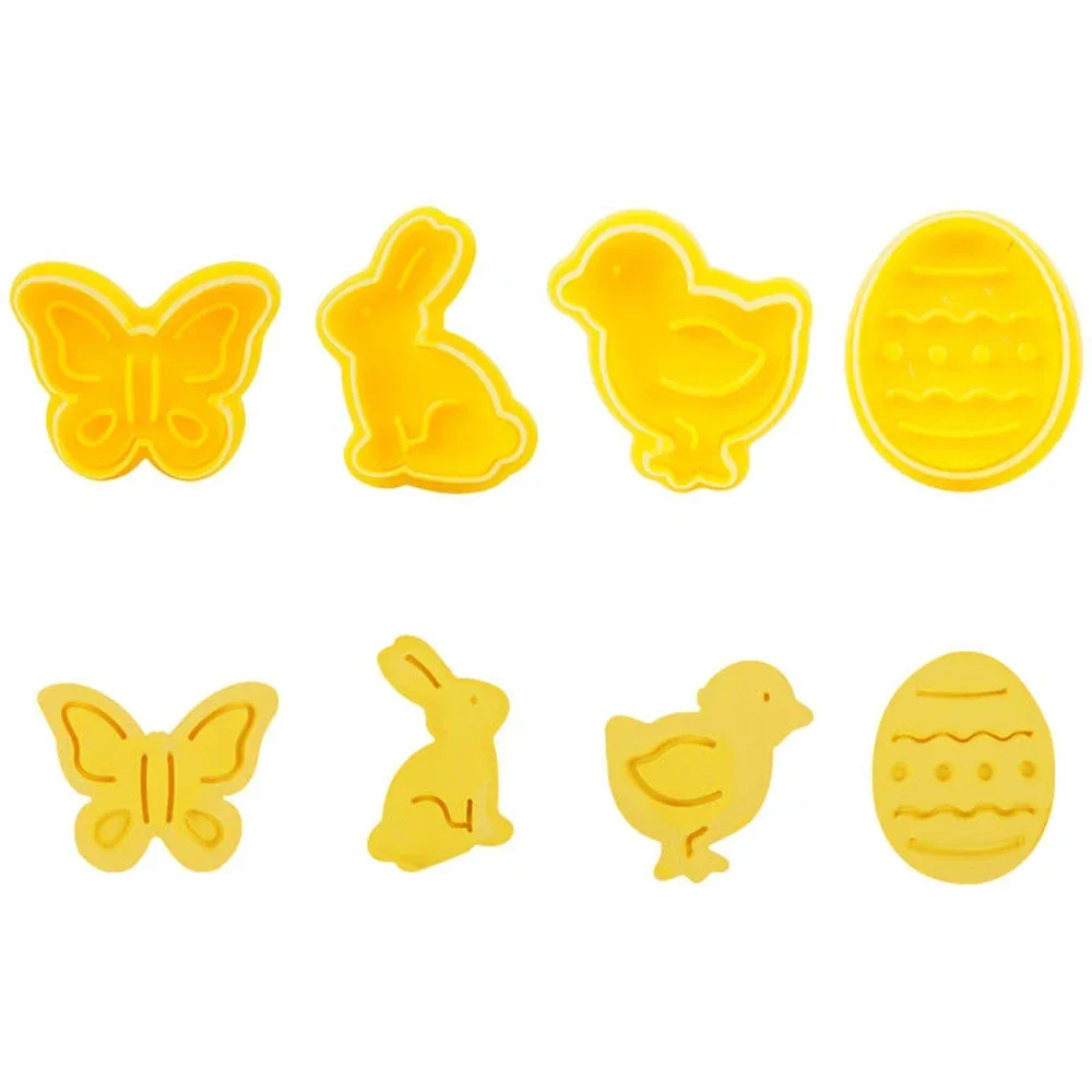 4Pcs Easter Bunny Pattern Baking Mold Cookie Cutter For Kitchen Biscuit Cookie Pastry Fondant Cake Decorating