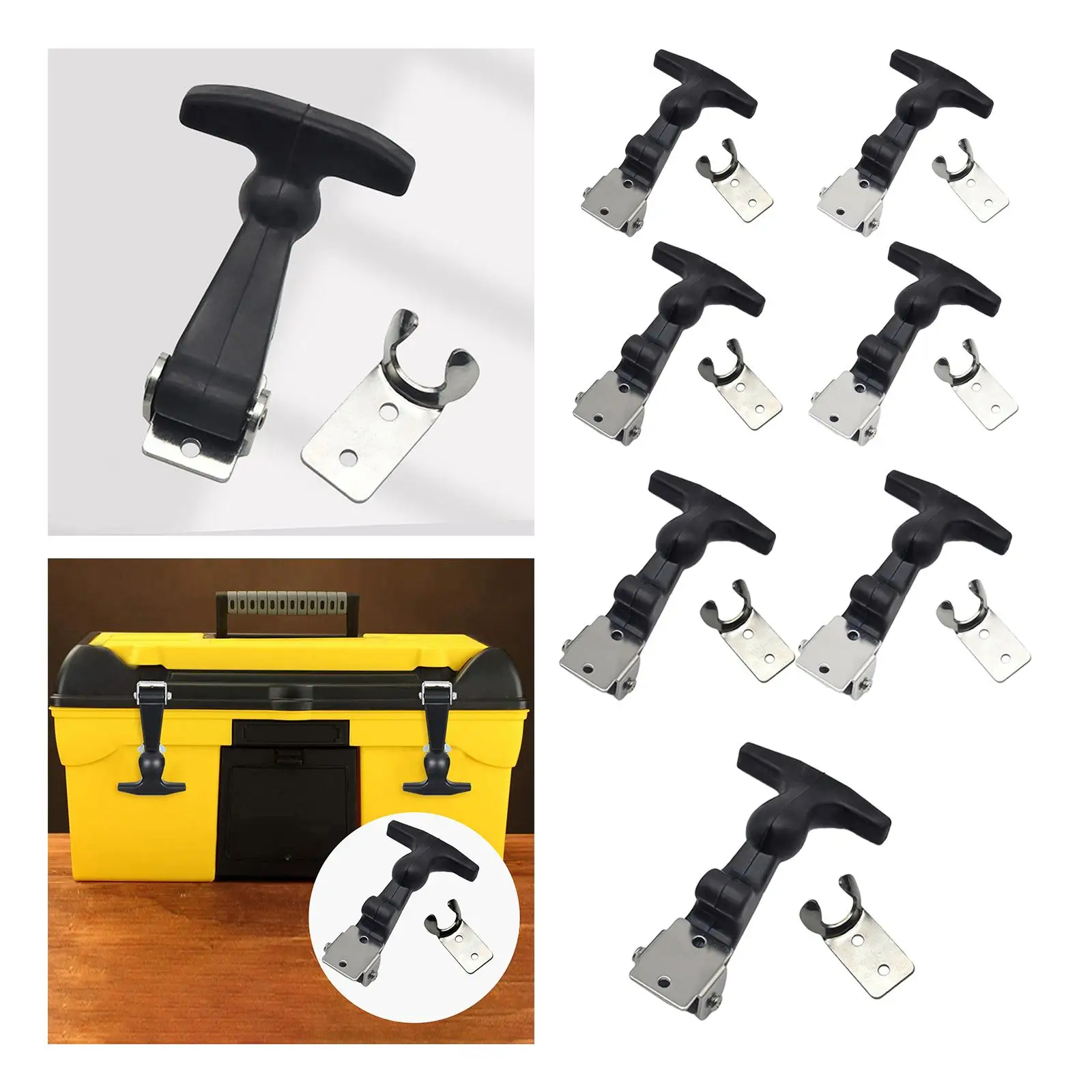 Auto Engine Cover Hasp T Buckle Hasp Shock Absorption Heavy Duty Hood latches engine cover hasp