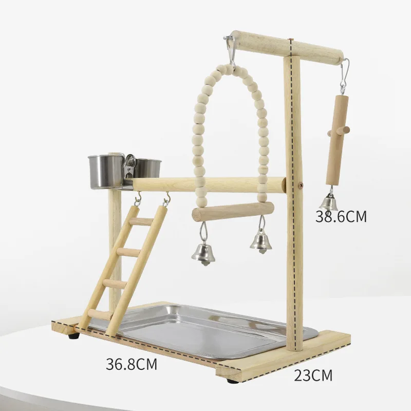 Parrot Stand Cage Playground Parakeet Perch Bird Training Office Toy Supplies Desktop Wooden Stands Exercise Equipment