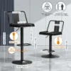Raynesys Metal Swivel Barstools Set of 2,Enlarged PU Leather Seat with Metal Back, Adjustable from 24" to 33" for Counter Height 6