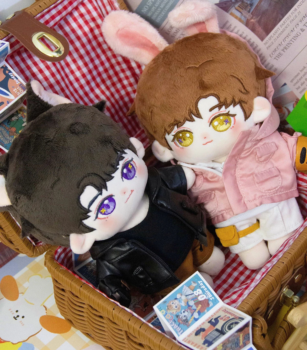 

В наличии Yutu Langning, милый кролик, волк, 20 см, плюшевое мягкое тело, хлопковая сменная одежда, поклонники, подарки на день рождения