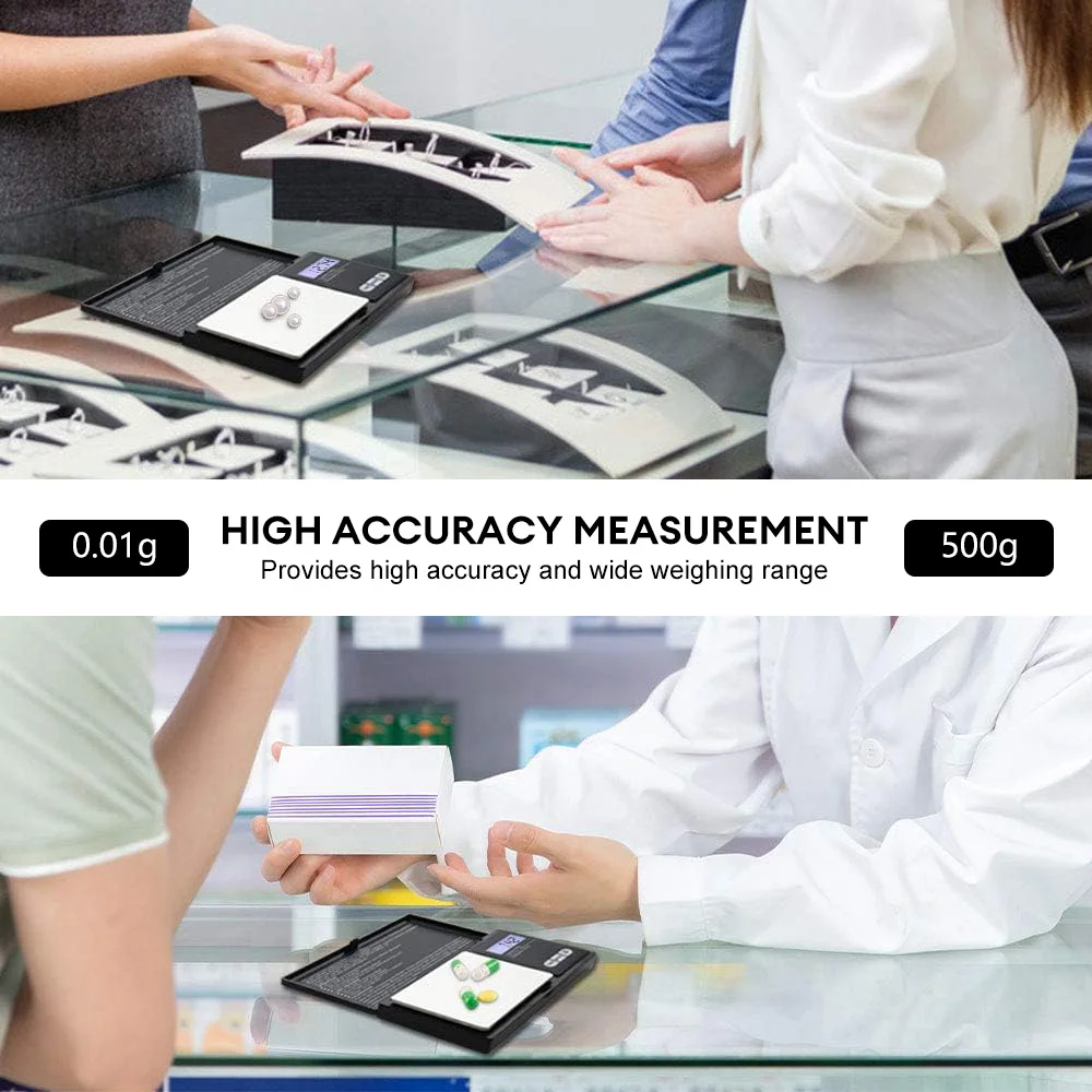 Jewelry Mini Stainless Steel Electronic Scale Digital Pocket Scale Gold Gram Balance Weight Scale Portable Pocket Scale