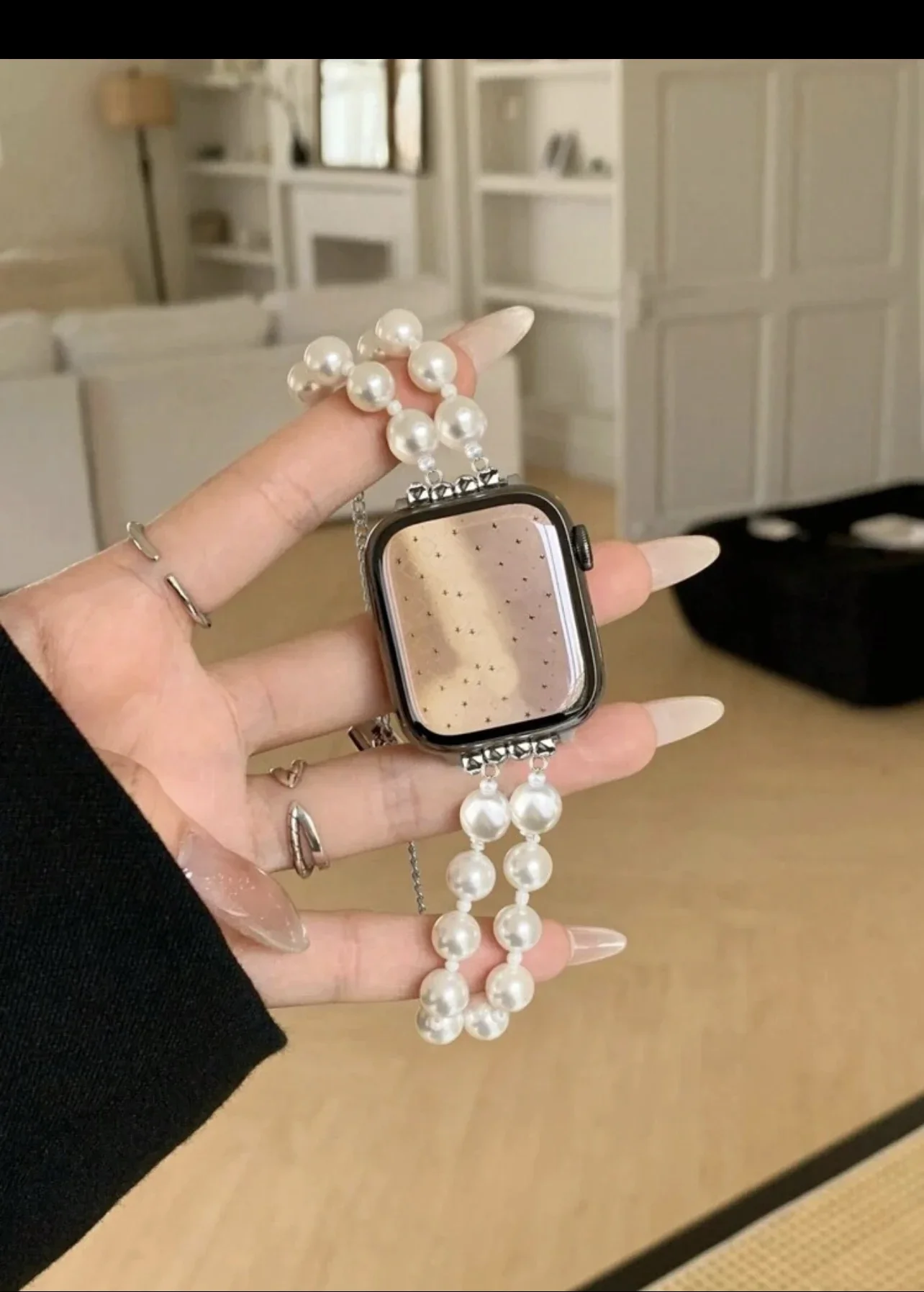 Elegant Adjustable Beaded Link Strap