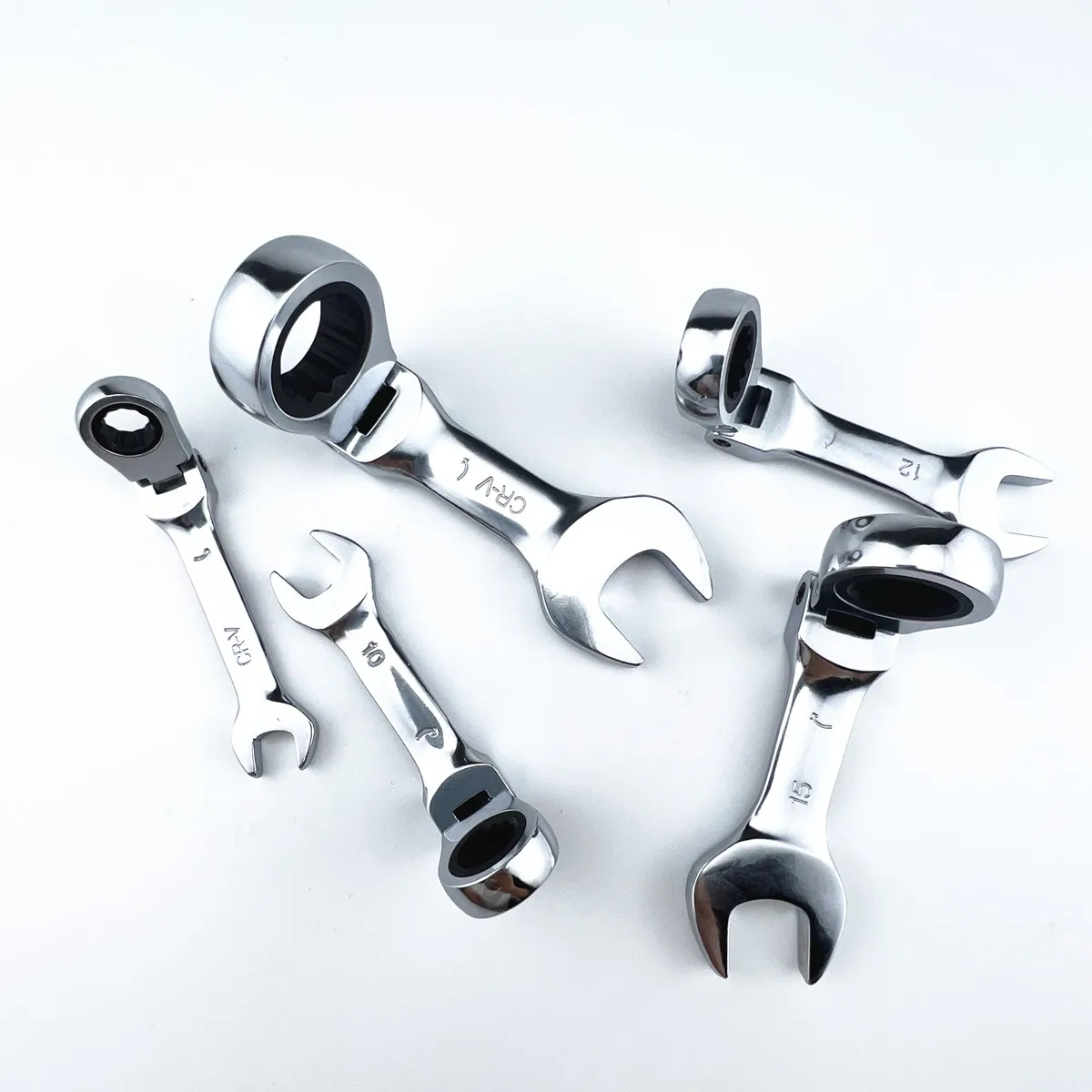 Mini short handle ratchet wrench with movable head, quick dual-purpose open end wrench, hardware tool, labor-saving wrench 4