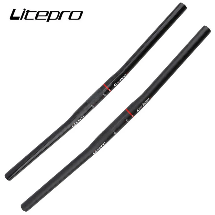 Bicycle Handlebar Litepro Folding Bike Full Straight 25.4x540 580mm Carbon Fiber Horizontal Handle Bar bicycle handlebar