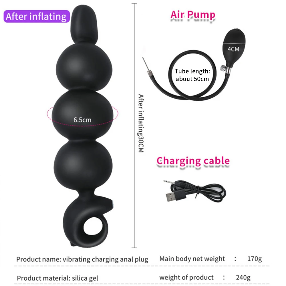 Iatable Expandable Butt Plug Anus Dilator Expander Anal Dildo Dla Unisex Gay Gra Masażer Prostaty Seks_voghion.com