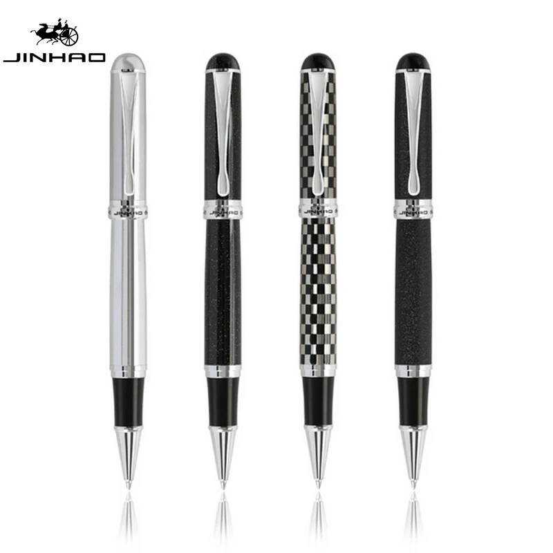 

JINHAO X750 Unique Silver Trim Colours Elegant Graceful Roller Ball Pen Black Ink Refills Luxury 14 Colours for Writing Pens