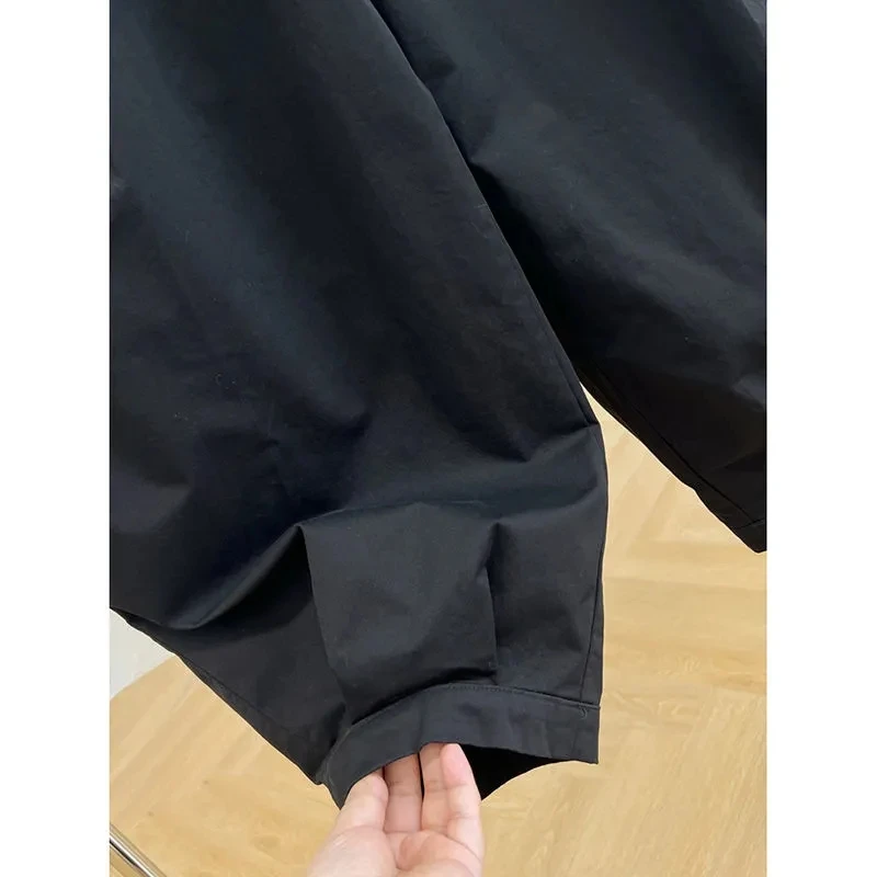 Plus Size 6XL 150kg Women Spring Harem Pants Cross-pants High Elastic Waist Long Trousers Oversized Black Color Large Trousers