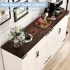 Cabinet with Storage - 65 Inch Farmhouse Kitchen Sideboard Cabinet with Adjustable Shelves 4