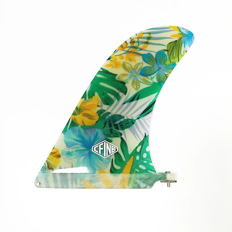 9.5 / 10/ 9 inch Single Fin Central Fin fiberglass inlay longboard Surfboard Paddleboard SUP Surfing Accessories