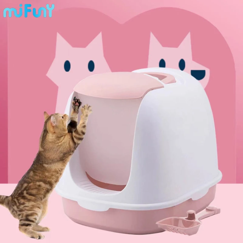 

MiFuny Cat Litter Boxr Fully Enclosed Clamshell Design Anti Splash Separable Cat Toilet Drawe Cat Litter Deodorant Pet Supplies