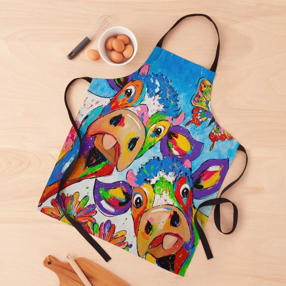 

Funny Cow Apron Kitchen Things Cooking Clothes Apron