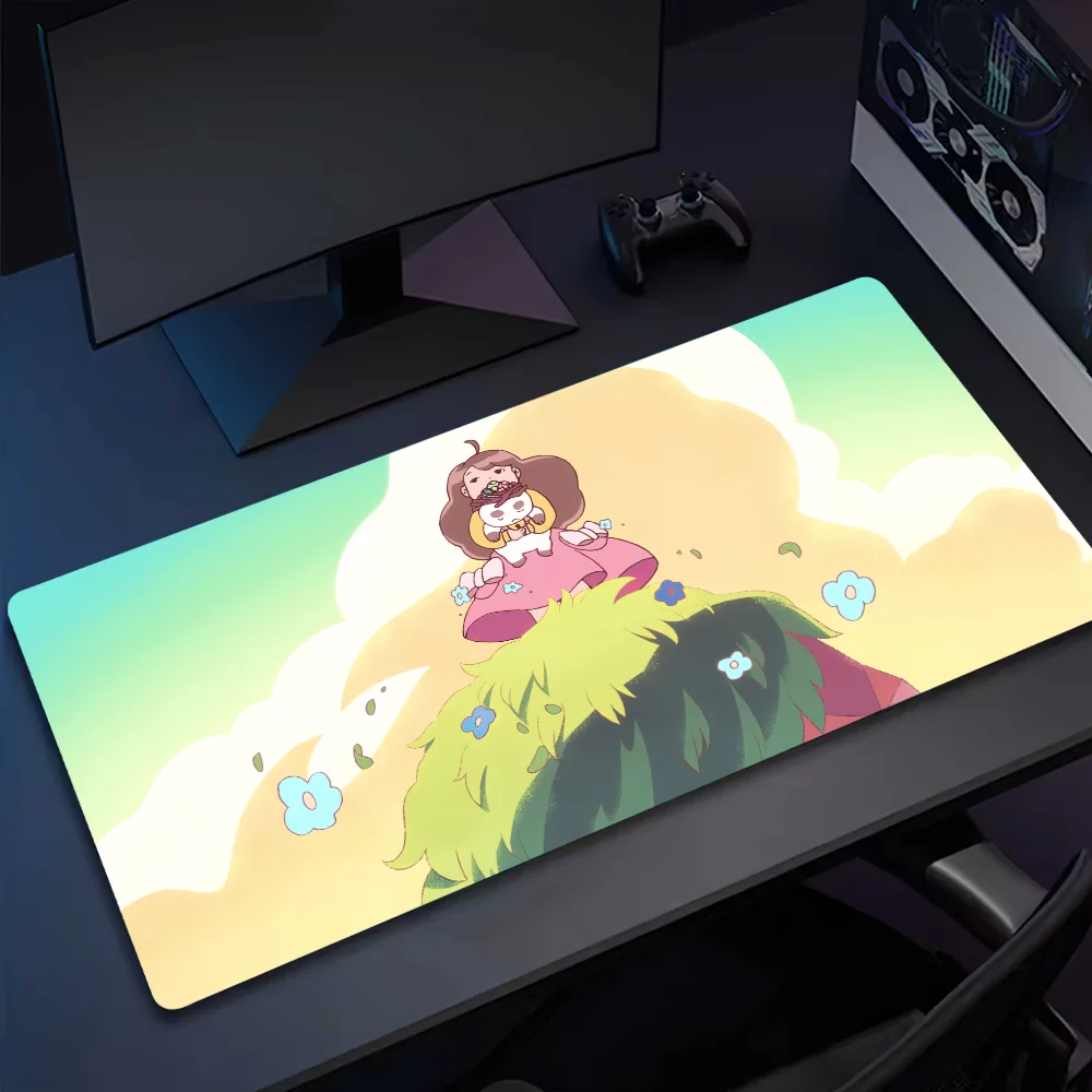 B-Bee And Anime P-Puppycat Mousepad Computer Office Game Table Mats XXL Rubber Anti-slip Gaming Keyboard Long Desk Pads
