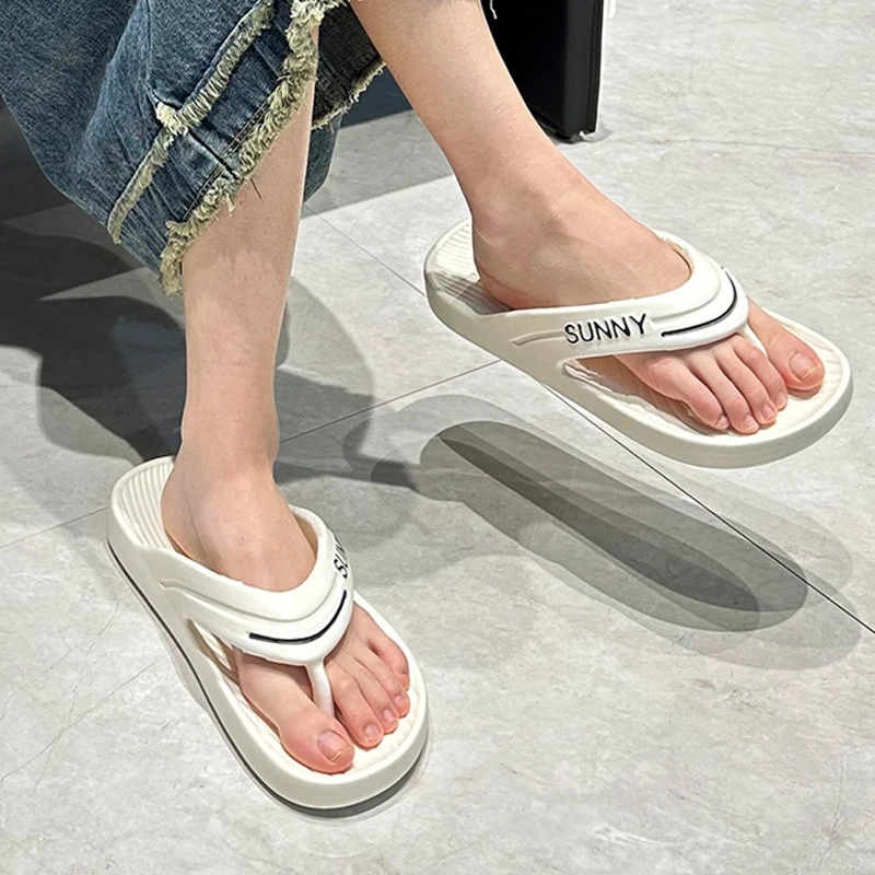 Thick Platform EVA Flip Flops For Women Summer Clip Toe Non Slip Beach Sandals Woman Men Comfortable Soft Sole Cloud Slippers — view 5