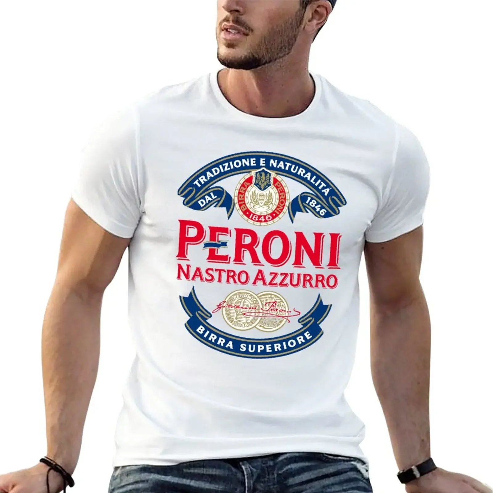 Peroni Beer Larang Asu T-Shirt Heavyweights Shirts Graphic Tees Hippie Clothes Fruit Of The Loom Mens T-Shirt