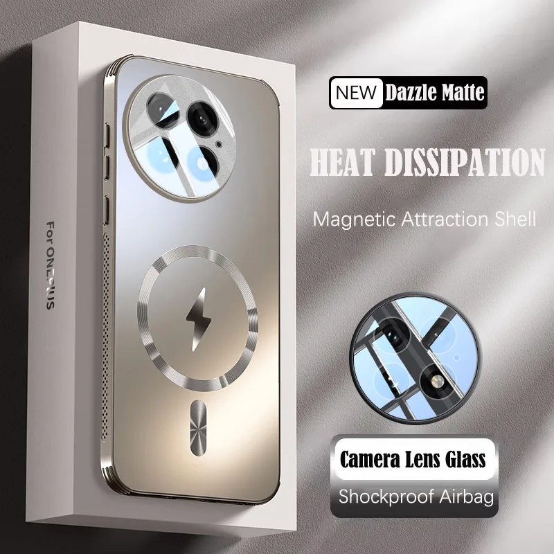 Enhanced Magnetic Heat Dissipation Matte Full-Cover Shockproof Back Case with MagSafe Compatibility