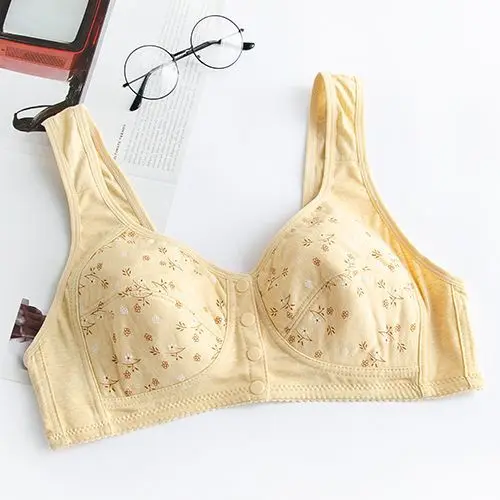 2pcs Plus Size Front Closure Bra Full Figure Elderly Women Support