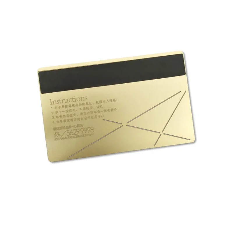 

Customized.product.Custom Magnetic Stripe Gold Plated Metal Business VIP Membership Cards