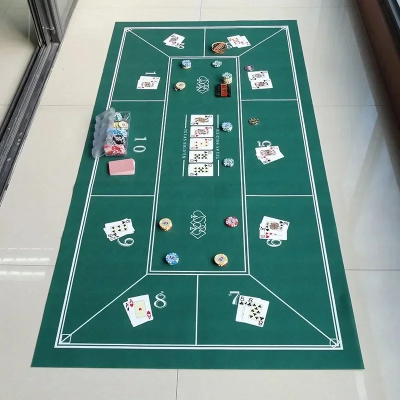 Texas Hold 'em Table Mat 180x90cm Non-woven Tablecloth Poker Card Game Table Cloth Casino Board Game Mat Poker Accessories