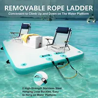 6/8ft Floating Dock Water Platform, Multi-People Inflatable Non-slip Floating Mat, Dock Platform for Lake/Island/Swimming Pool 1
