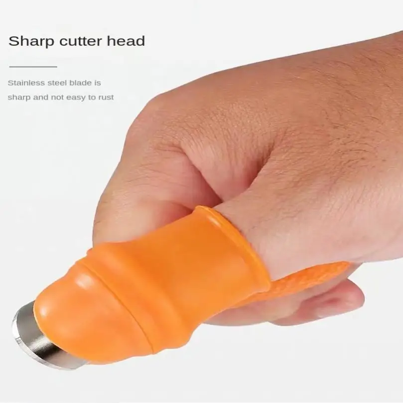 Silicone Thumb Cutter Finger Knife- Protector Gears Cutting Vegetable Harvesting Cut Plant Blade Scissors Garden Tools 6PCS/set