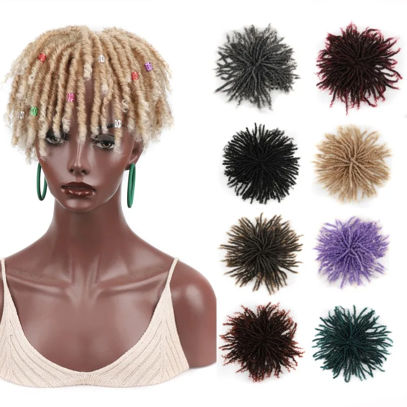 Synthetic Braided Hair Clip Braided Half Wig Locs Wig Soft Short Hollow Curly Braids Suitable for Men and Women