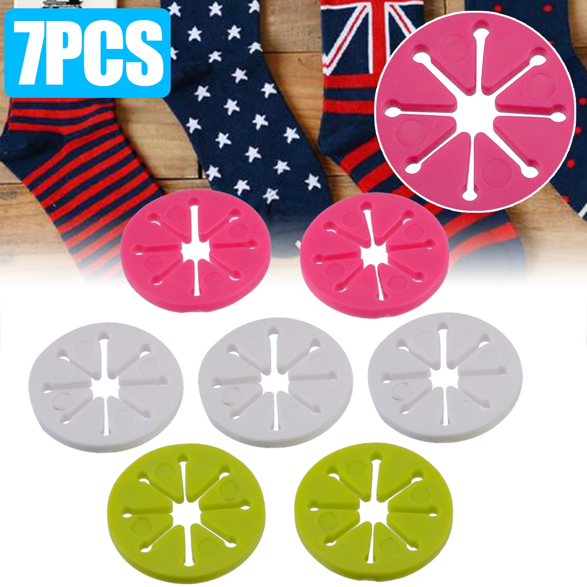7Pcs Socks Holder Rings Colorful Sock Holder Rings For Home Tools