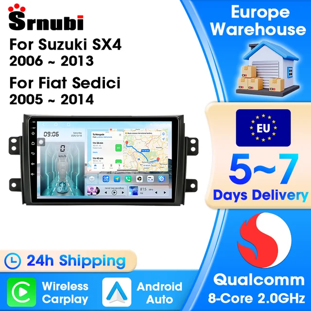 Autoradio pour Suzuki SX4 2006-2013 et Fiat Sedici 2005-2014 lecteur multimédia Carplay Android Auto Navigation 2 Din Audio stéréo 1