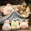 Cute Throw Pillow Animal Face Sleeping Pillows Soft Warm Hands Pillows Student Dormitory Nap Rabbit Cushion Sofa Home Textile 5