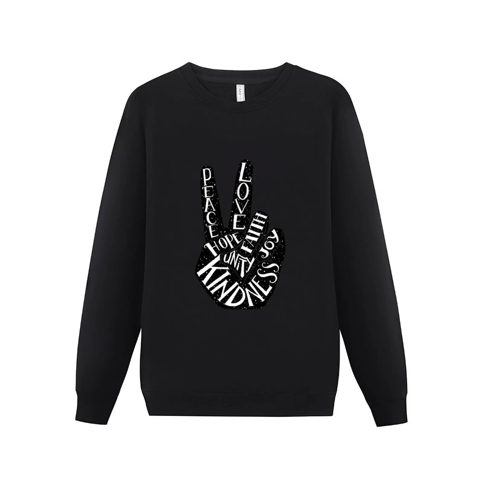 

New Peace Sign with words Peace, Love, Faith, Joy, Hope, Kindness, Unity Sweatshirt clothes for men oversize sweatshirt