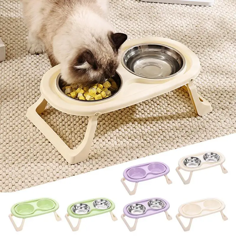 

Raised Cat Bowls High Cat Dish Neck Protector Anti choking Dog and Cat Water Bowl Height Food Bowl Anti Splash Pet Supplies