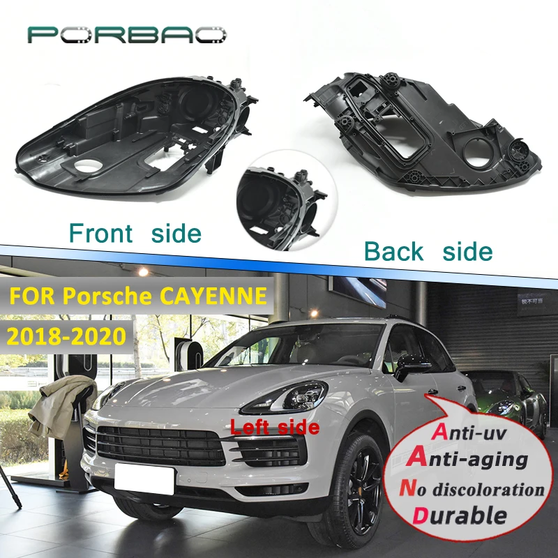 

Корпус фары Пластиковый черный для Porsche Cayenne 2018 2019 2020