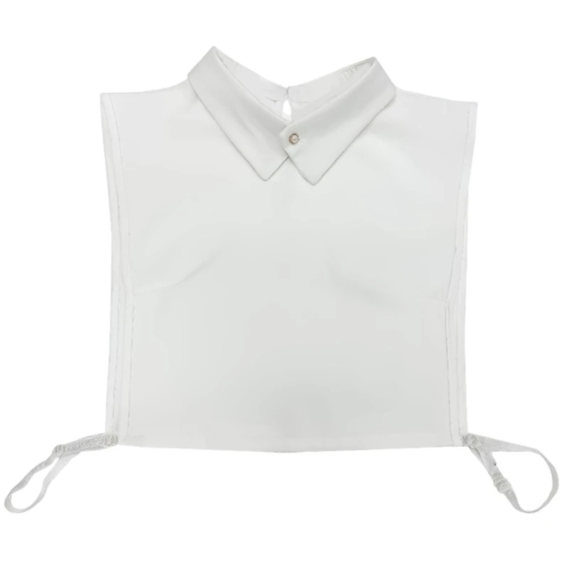 

Половина рубашки с жемчужными пуговицами, блузка, вставка накладного воротника, простой заостренный воротник, декоративная
