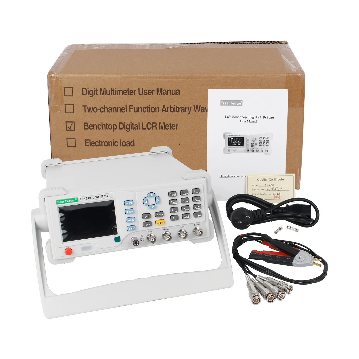 East Tester Benchtop LCR Meter Precision Digital Lab Tester for Apacitance Ground Insulation Resistance Inductance ET4501 ET4510 6