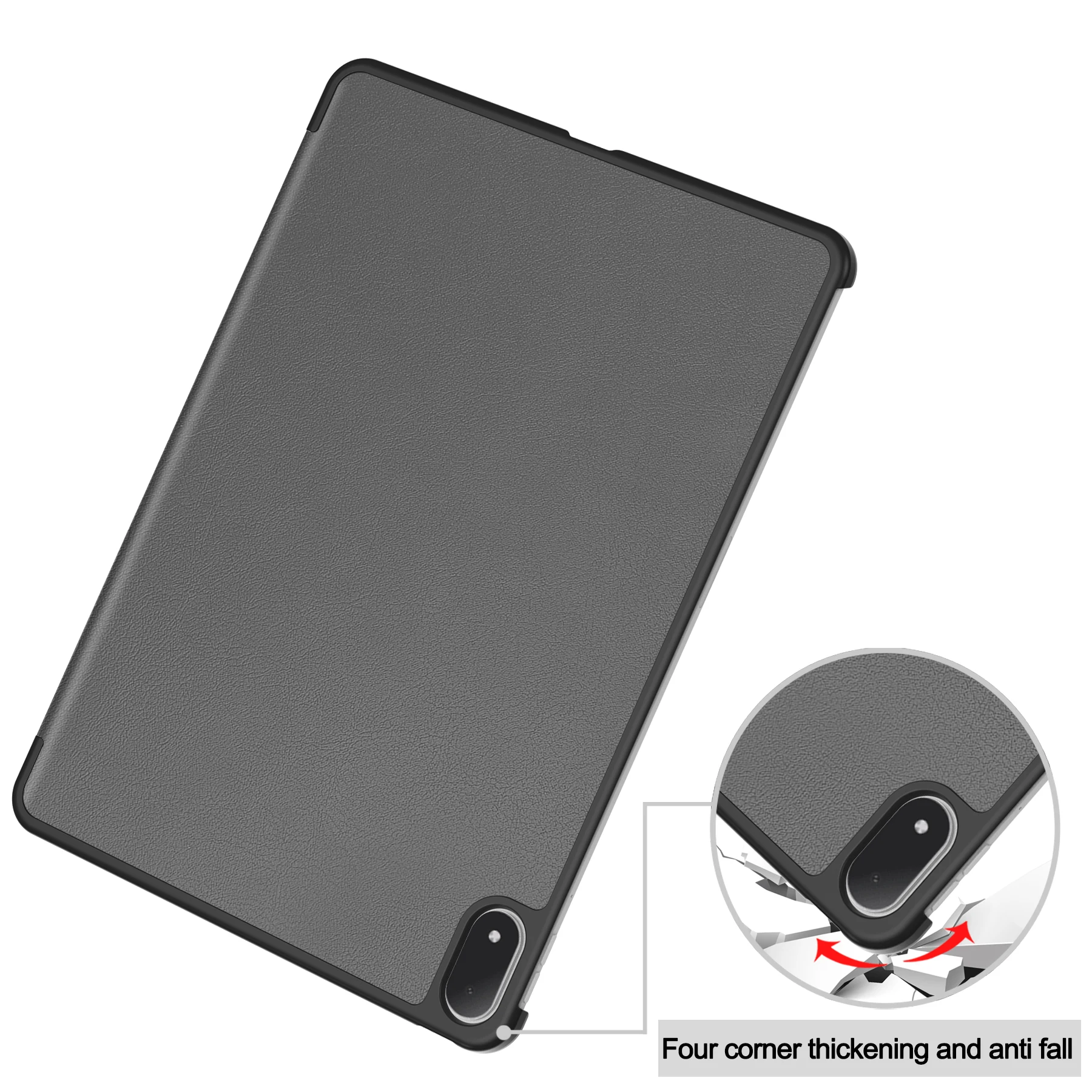 Premium Tri-Fold PU Leather Tablet Case with Magnetic Stand and Auto Sleep功能