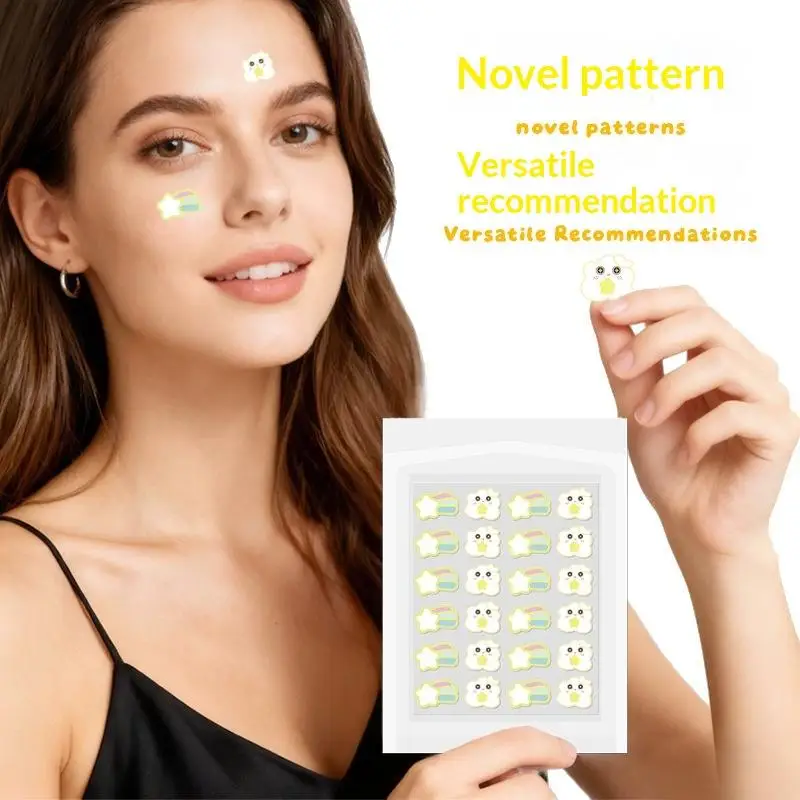 Invisible Ultra-Thin Hydrocolloid Acne Pimple Patches - 20 Pack for Day and Night Facial Care Treatment
