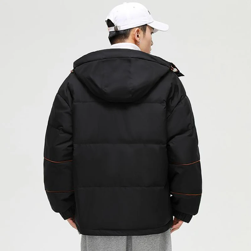 Casual Winter Men's Warm Hooded 90% White Duck Down Jackets Solid Thick Parkas Outdoor Streetwear Loose Top Puffer Coats Clothes