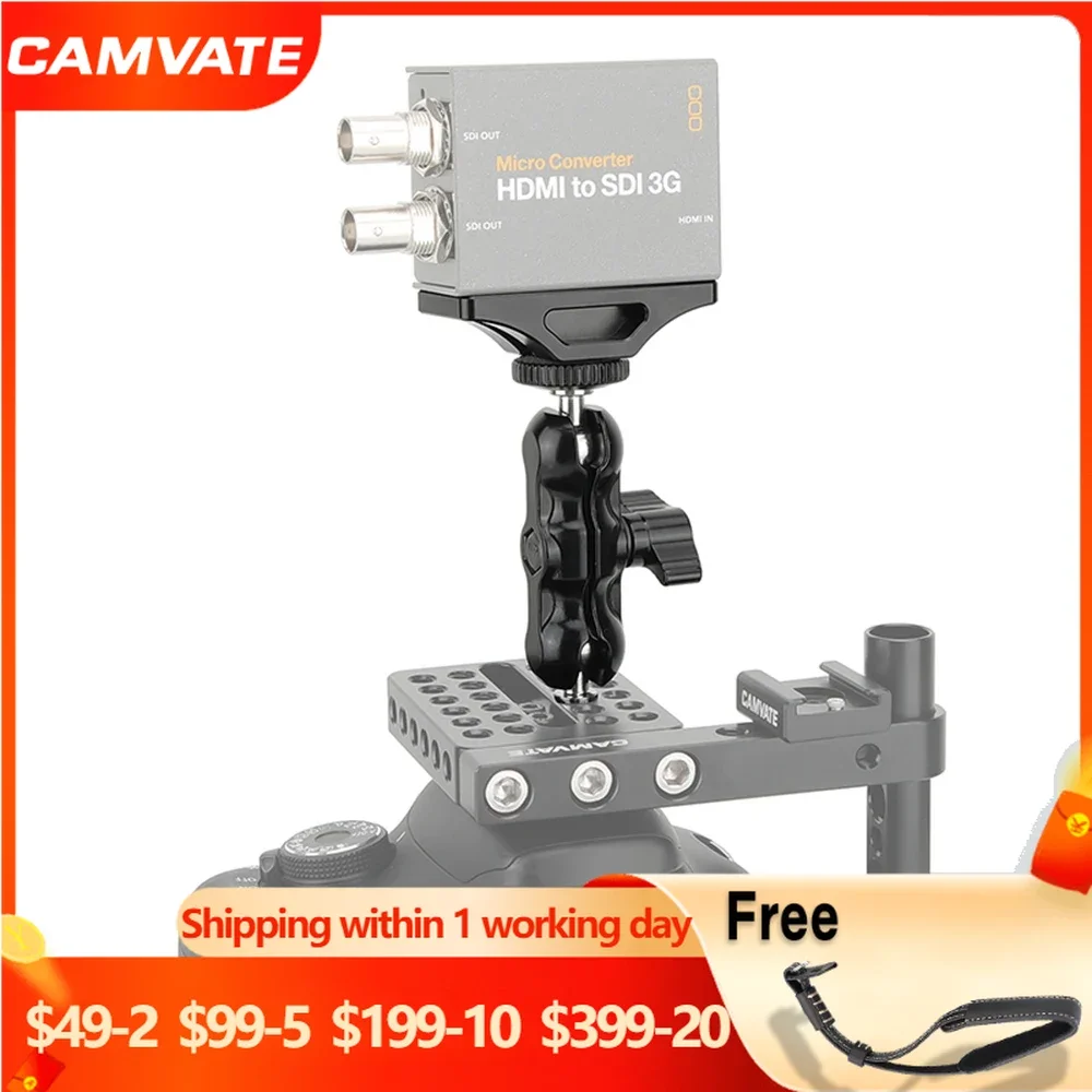Supporto Estensione Camvate Con Supporto Supporto Testa A Sfera E 1/4 "-20 Filettato Per Convertitore Micro Segnale Blackmagic Da Hdmi A Sdi 3G