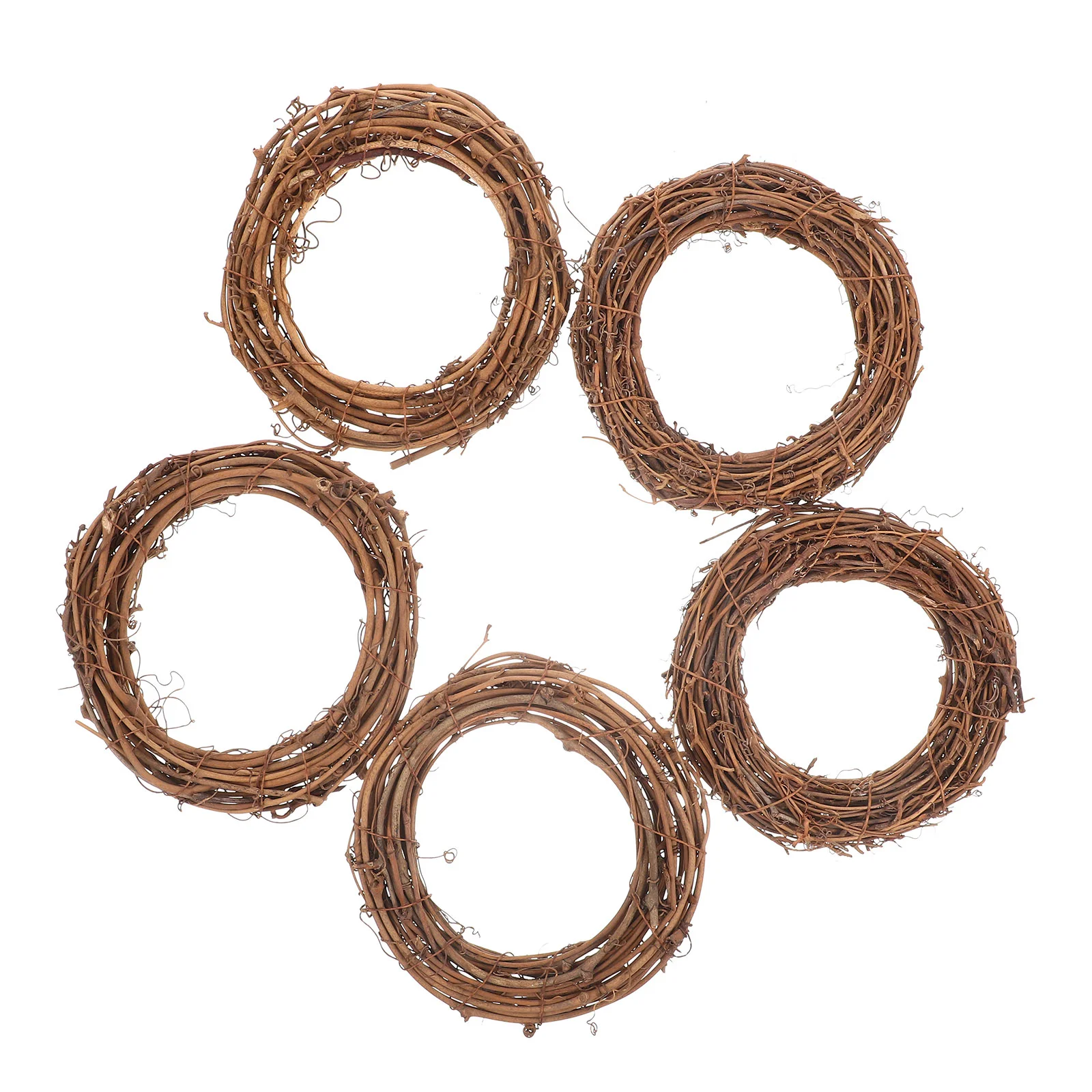 

5 Pcs Crafts Rattan Garland Door Pendant DIY Hanging Wreath Dreamcatcher Ring Vine Halloween