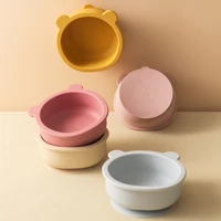 1PC Silicone Baby Tableware Suction Dinner Set Eating Training Baby Stuff Cartoon Cute Bear Shape Bowl Toddler Tableware 1