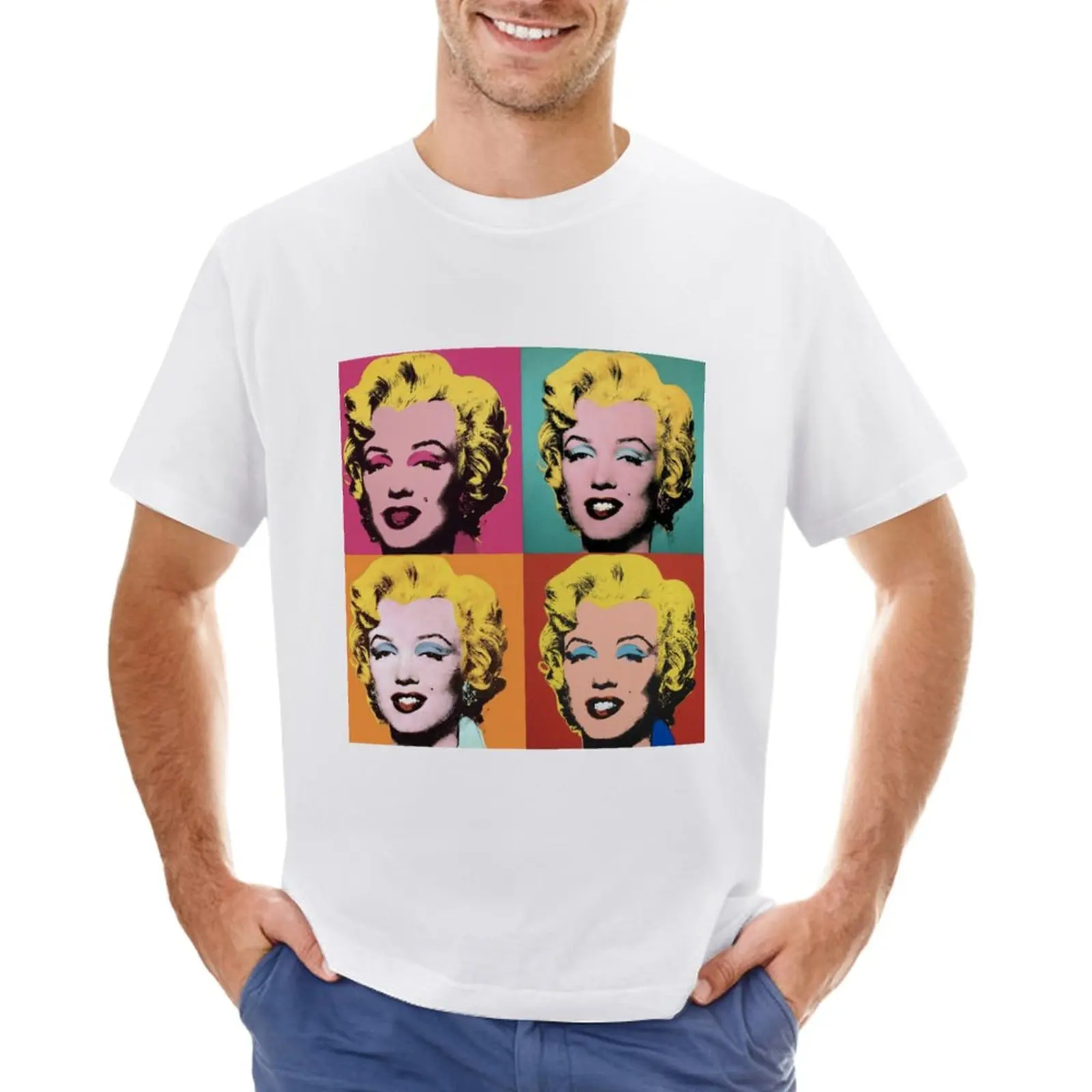 Andy Warhol Marilyn T-Shirt Camicie Graphic Tees Blacks Tees Customs Men T-Shirt