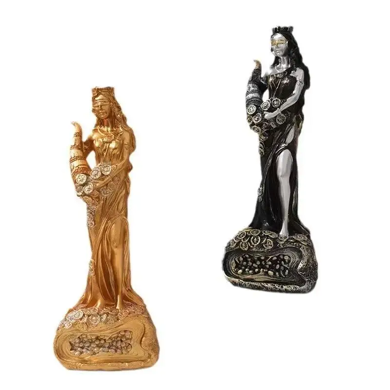 1 Piece Of Goddess Of Luck Jewelry Resin Goddess Of Wealth Statue Small Ornaments Used For Bookshelf Home Living Room Office