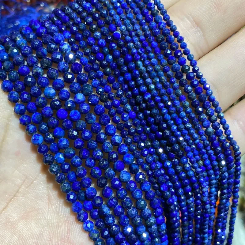 Natural Stone Beads Natural Stone Jasper Lapis Apatite Tourmaline Garnet Jade Faceted Round Beads For Jewelry Making DIY Bracelet Necklace 2/3/4MM