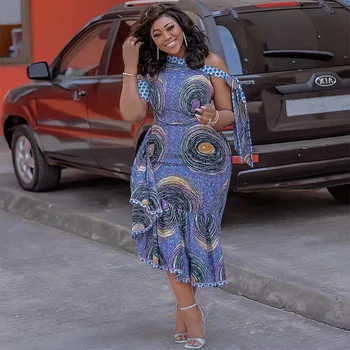 Ebere One Shoulder Print Dress