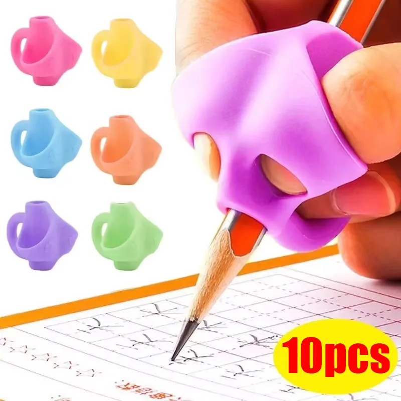 1/2/4/10/20pcs Three-Finger Children Pencil Pen Holder Silicone Student Posture Correct Learning Writing Tool Correct Device