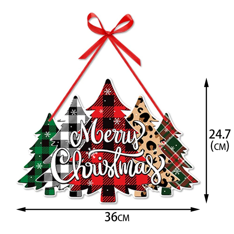 thumbnail image 1 of Colgante de puerta con diseño de feliz Navidad, colgante para fiesta de Año Nuevo, adorno para árbol de Navidad, Papá Noel, muñeco de nieve, decoración navideña para el hogar, 1 of 5